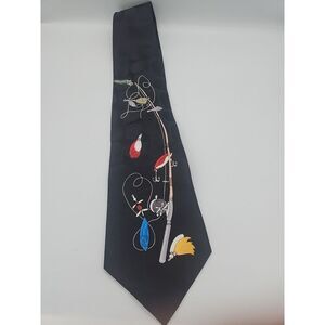 Slice Of Life Neckwear Fishing Tie Mens Novelty Fishing Tie